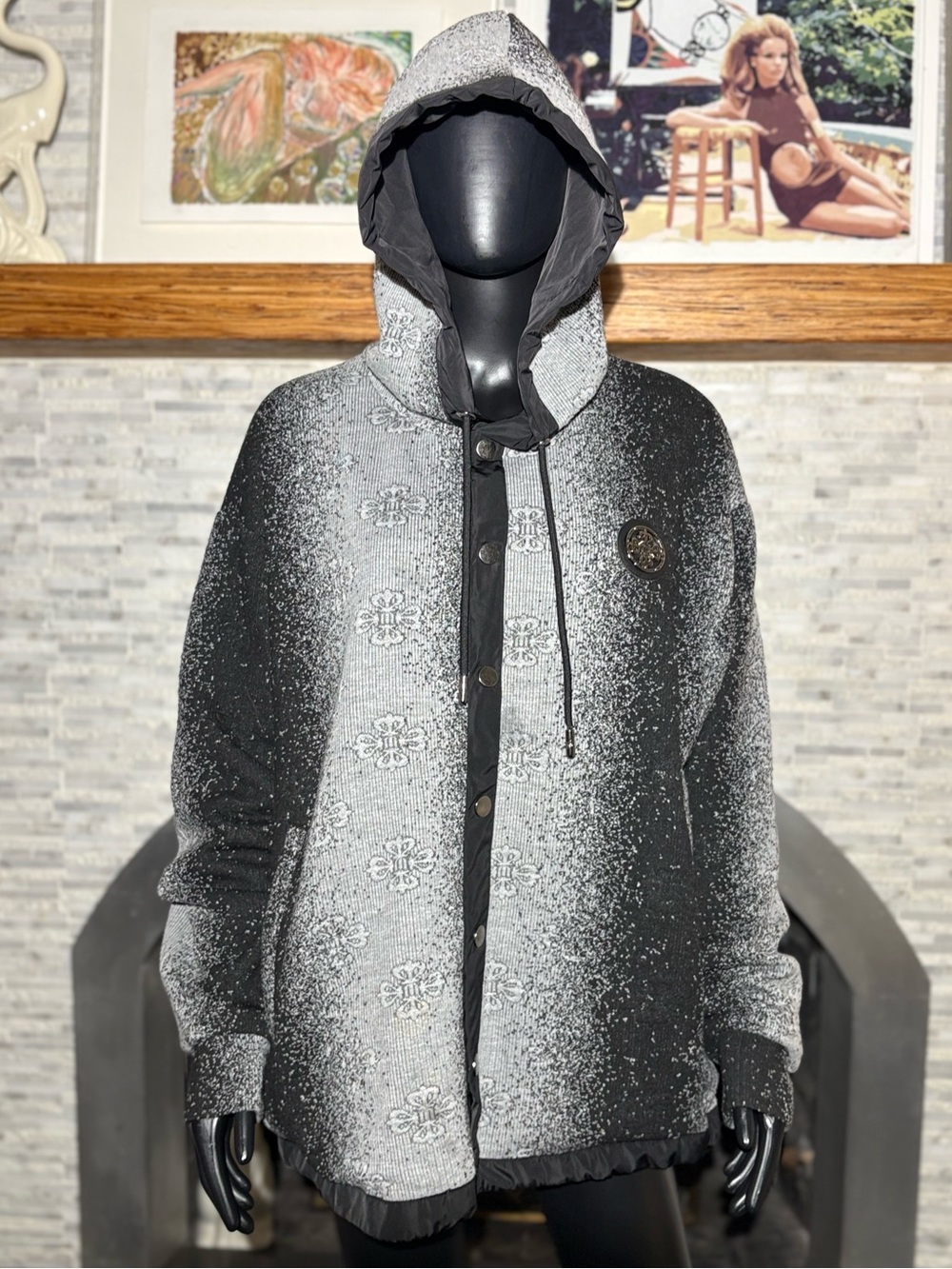 MOMANI Los Angeles Luxury Gradient Pattern Heavyweight Hoodie Jacket - Rare
